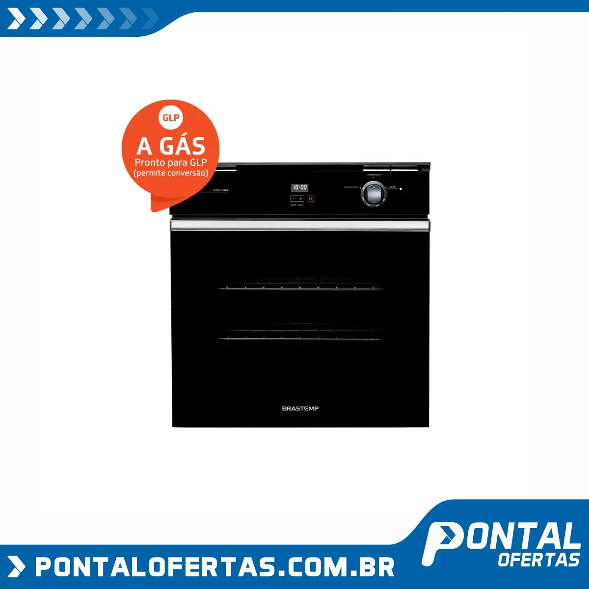 Forno de embutir a gás Brastemp 78 litros Preto com grill e timer touch 220V Forno de embutir a gás Brastemp 78 litros Preto com grill e timer touch 220V