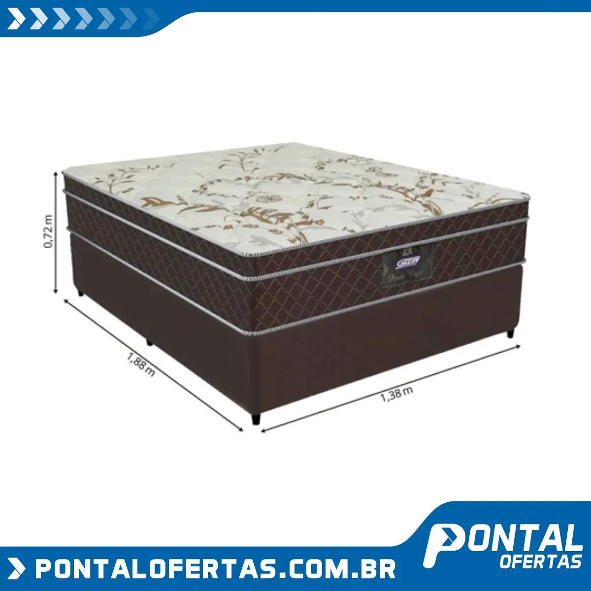 Cama Box Casal Colchão de Molas Ensacadas Pérola Negra Gazin 138x188x70cm Marrom Cama Box Casal Colchão de Molas Ensacadas Pérola Negra Gazin 138x188x70cm Marrom