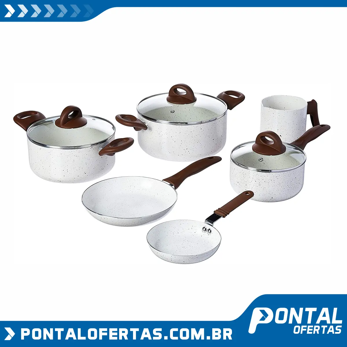 Conjunto de Panelas, Ceramic Life Smart Plus, Pacote de 6, Branco, Brinox Conjunto de Panelas, Ceramic Life Smart Plus, Pacote de 6, Branco, Brinox