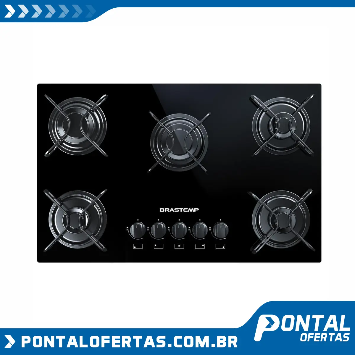 Cooktop 5 bocas Brastemp com grades piatina e acendimento automático BIVOLT Cooktop 5 bocas Brastemp com grades piatina e acendimento automático BIVOLT