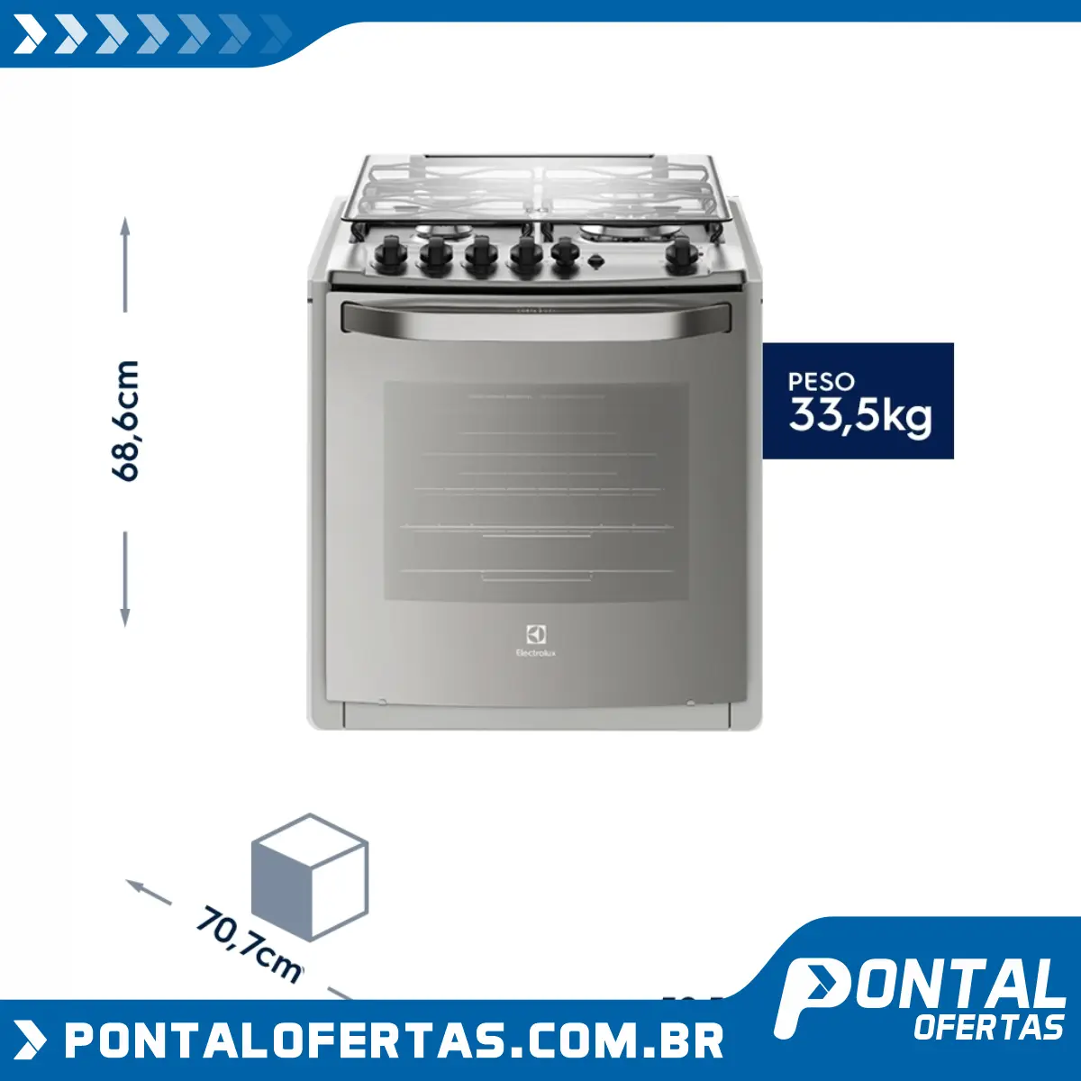Fogão De Embutir Cor Inox 4 Bocas Com Grill Elétrico E Timer Electrolux (56ext) Fogão De Embutir Cor Inox 4 Bocas Com Grill Elétrico E Timer Electrolux (56ext)