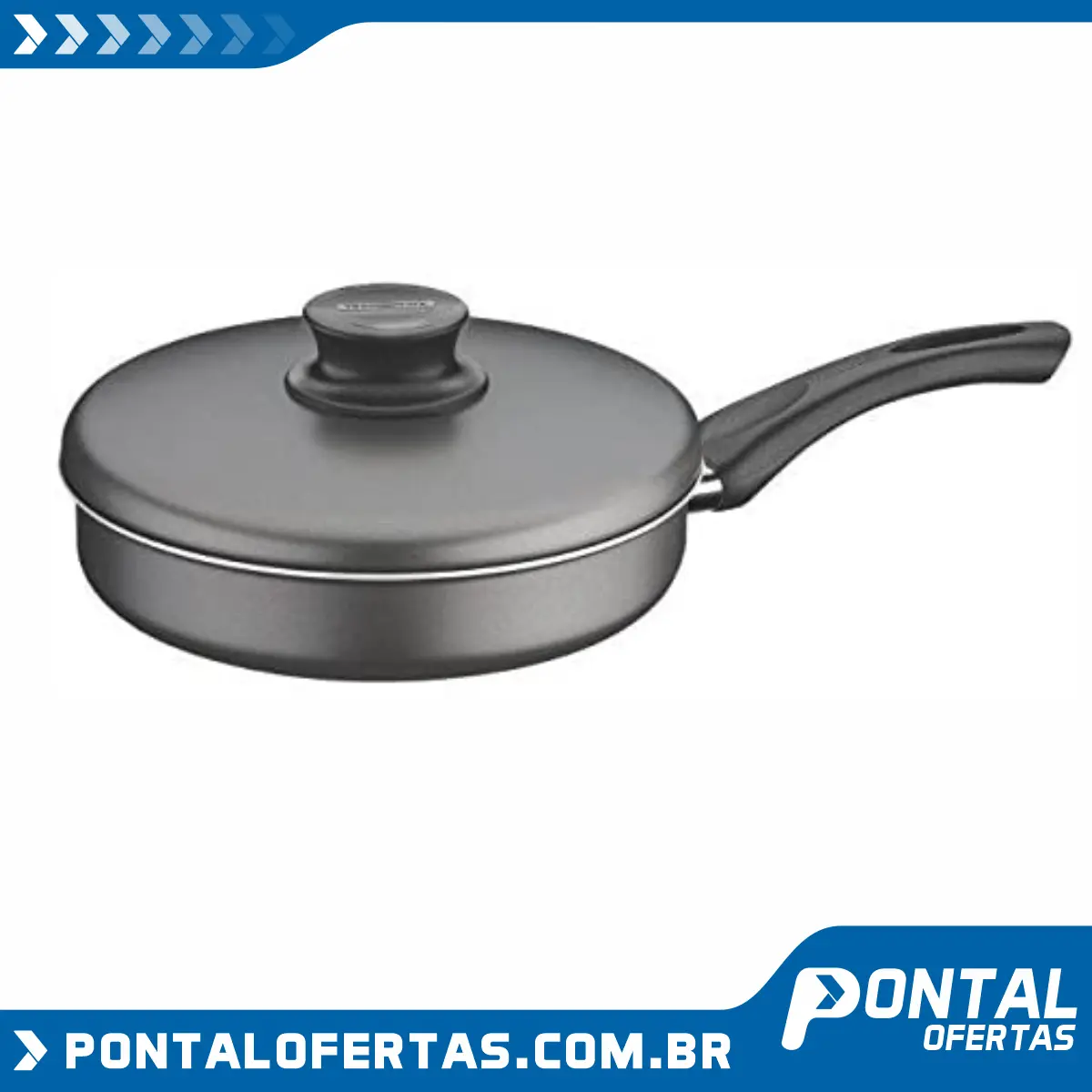 Frigideira Reta de Alumínio com Revestimento Interno de Antiaderente Tramontina Cinza 22Cm Frigideira Reta de Alumínio com Revestimento Interno de Antiaderente Tramontina Cinza 22Cm