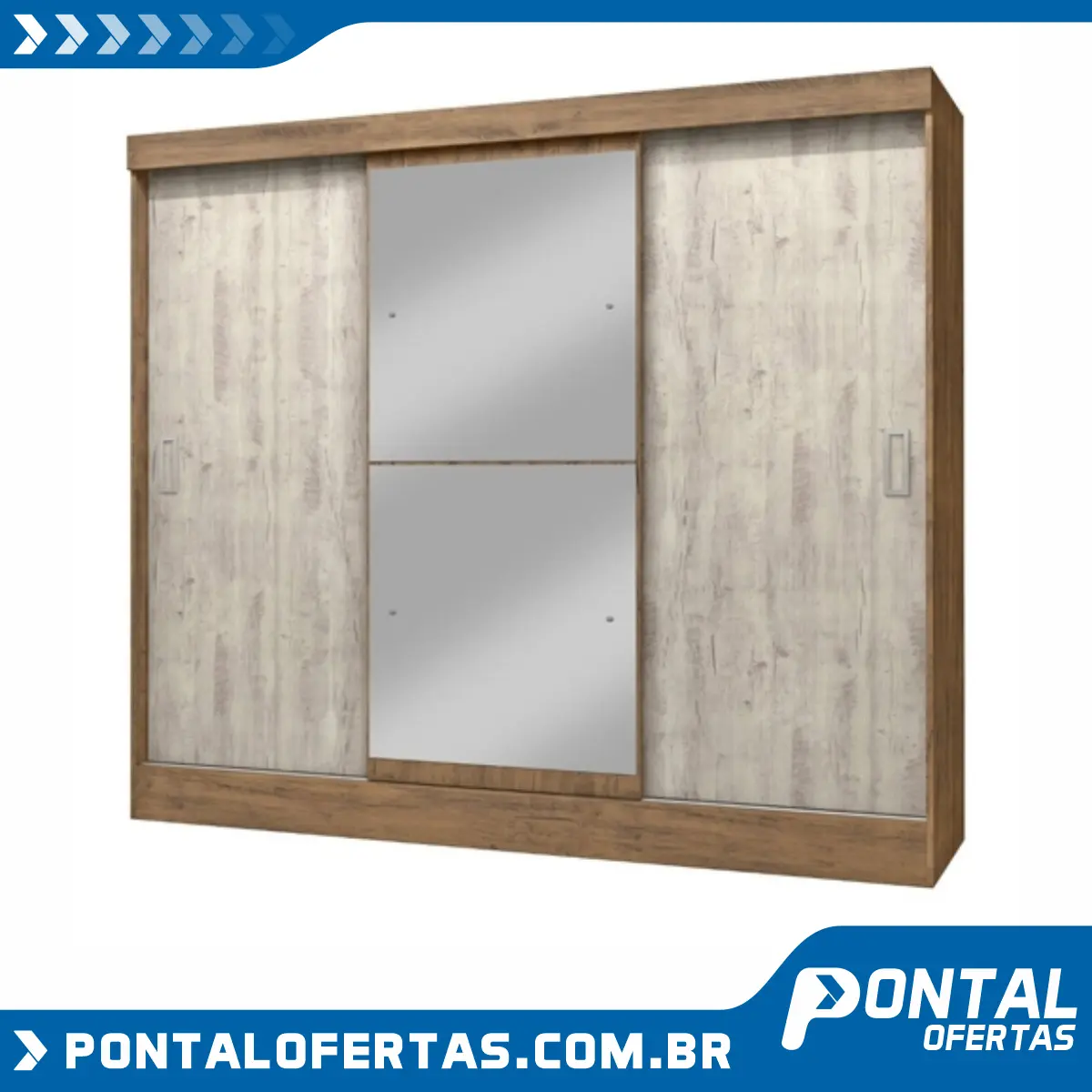 Guarda Roupa Casal com Espelho 3 Portas 2 Gavetas Istambul Espresso Móveis Ipê Tex/Vanila Tex Guarda Roupa Casal com Espelho 3 Portas 2 Gavetas Istambul Espresso Móveis Ipê Tex/Vanila Tex