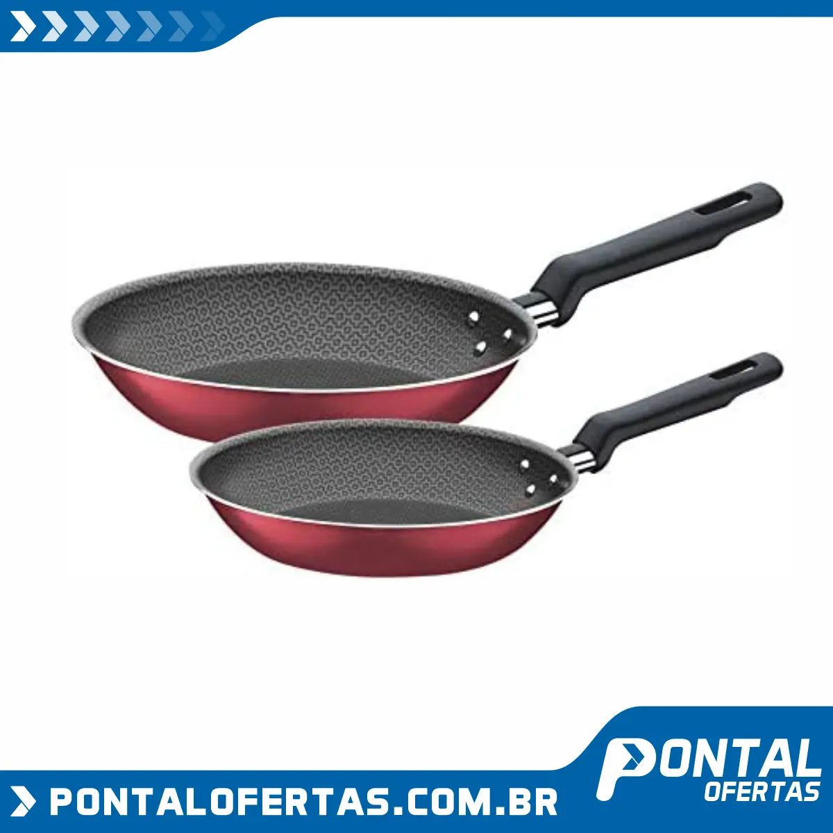 Jogo de Frigideiras de Alumínio com Revestimento Interno de Antiaderente 2 Peças Tramontina Bergamo Vermelho Jogo de Frigideiras de Alumínio com Revestimento Interno de Antiaderente 2 Peças Tramontina Bergamo Vermelho