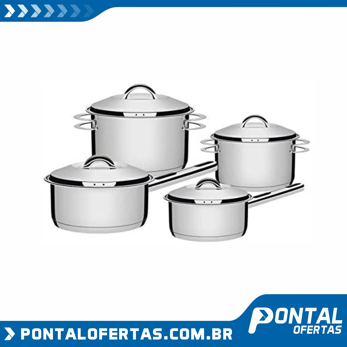 Jogo de Panelas com Fundo Triplo Tramontina Solar Inox Jogo de Panelas com Fundo Triplo Tramontina Solar Inox