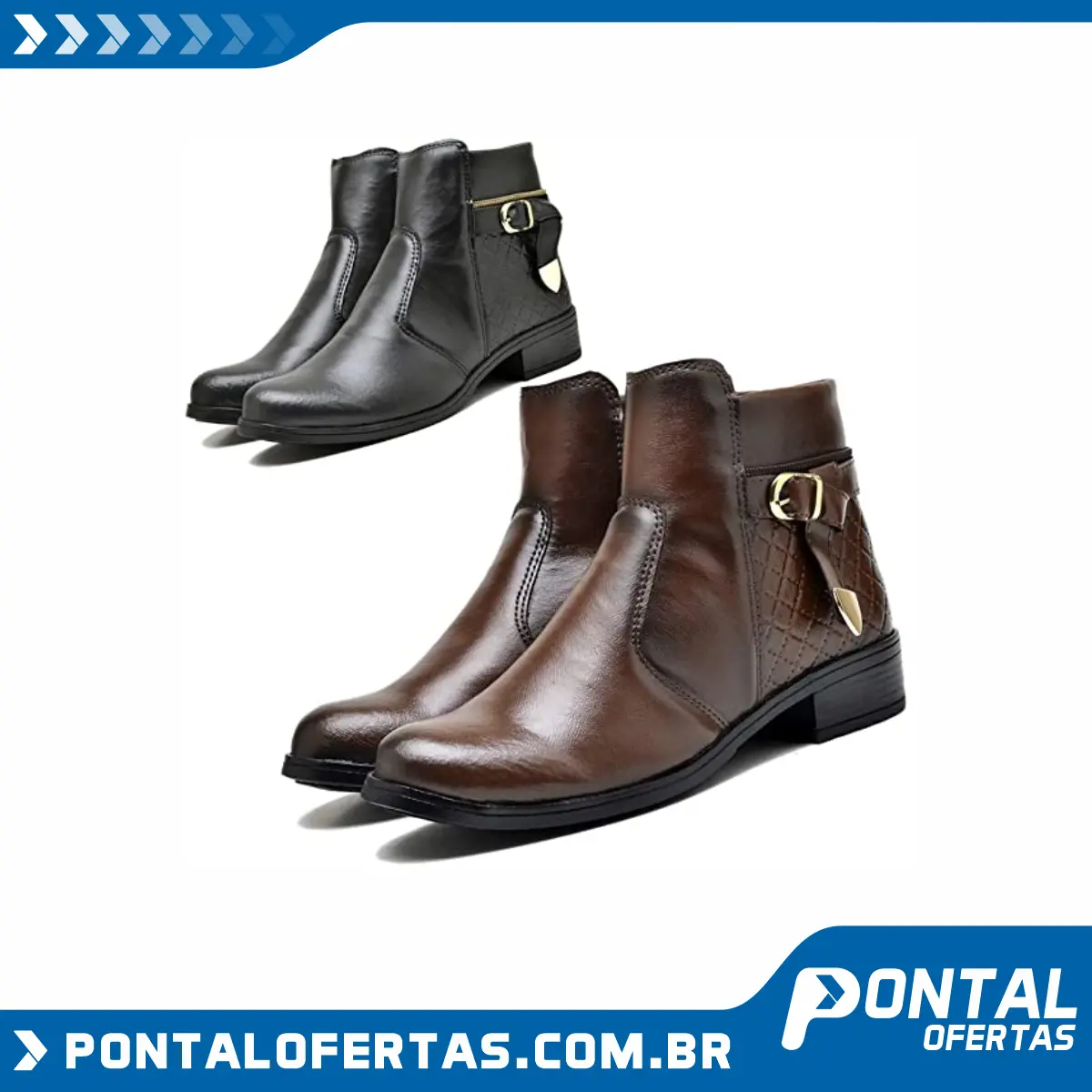 Kit 02 Pares de Bota Coturno Cano Curto Feminino DUBUY 207FDB Kit 02 Pares de Bota Coturno Cano Curto Feminino DUBUY 207FDB