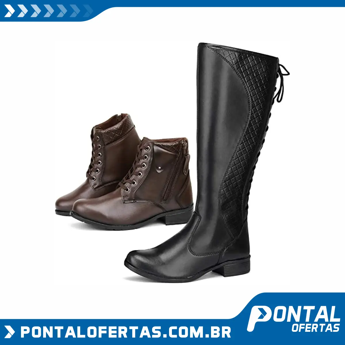Kit 2 Pares de Bota Over com Bota Cano curto Sapatofran Kit 2 Pares de Bota Over com Bota Cano curto Sapatofran