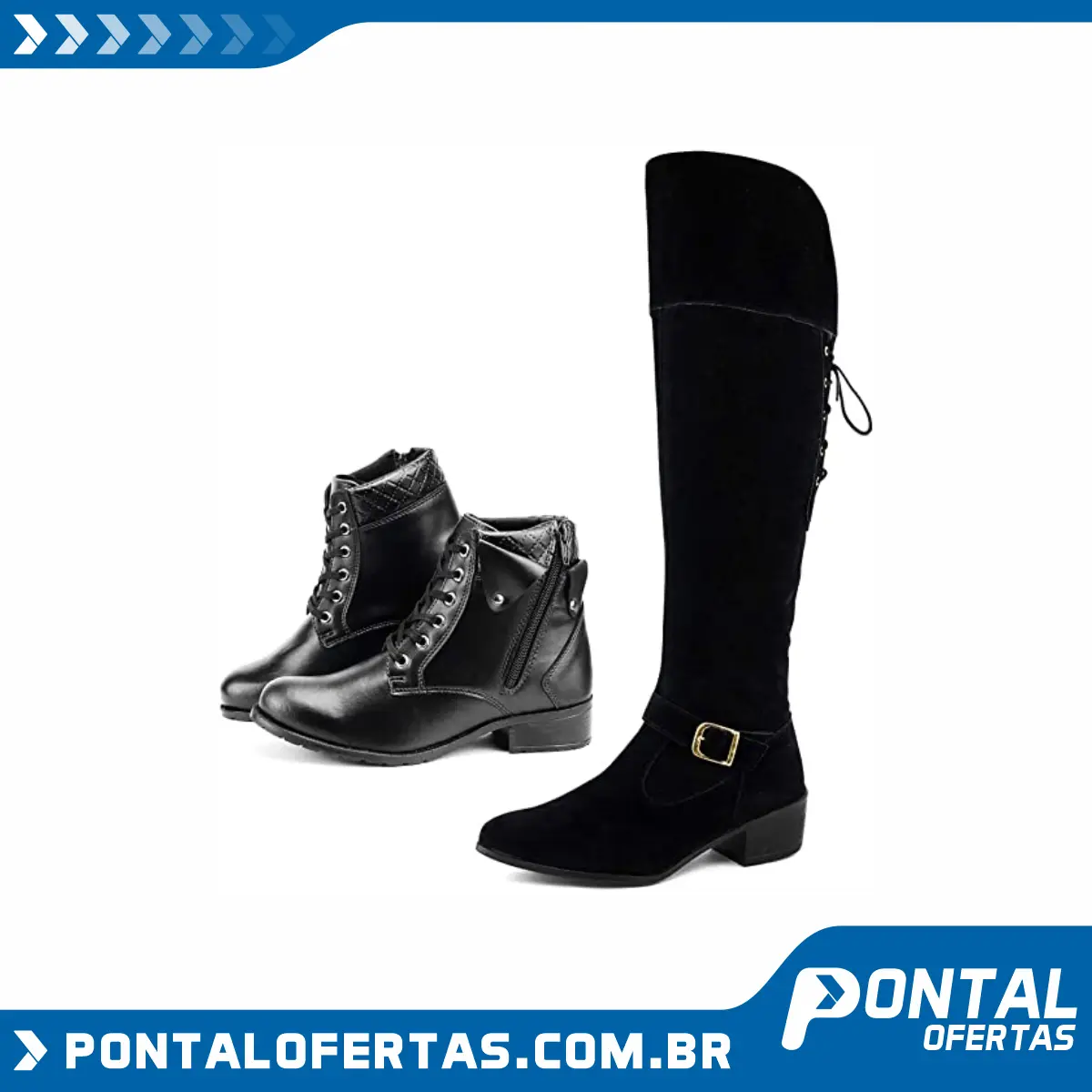 Kit 2 Pares de Bota Over com Bota Cano curto Sapatofran Kit 2 Pares de Bota Over com Bota Cano curto Sapatofran