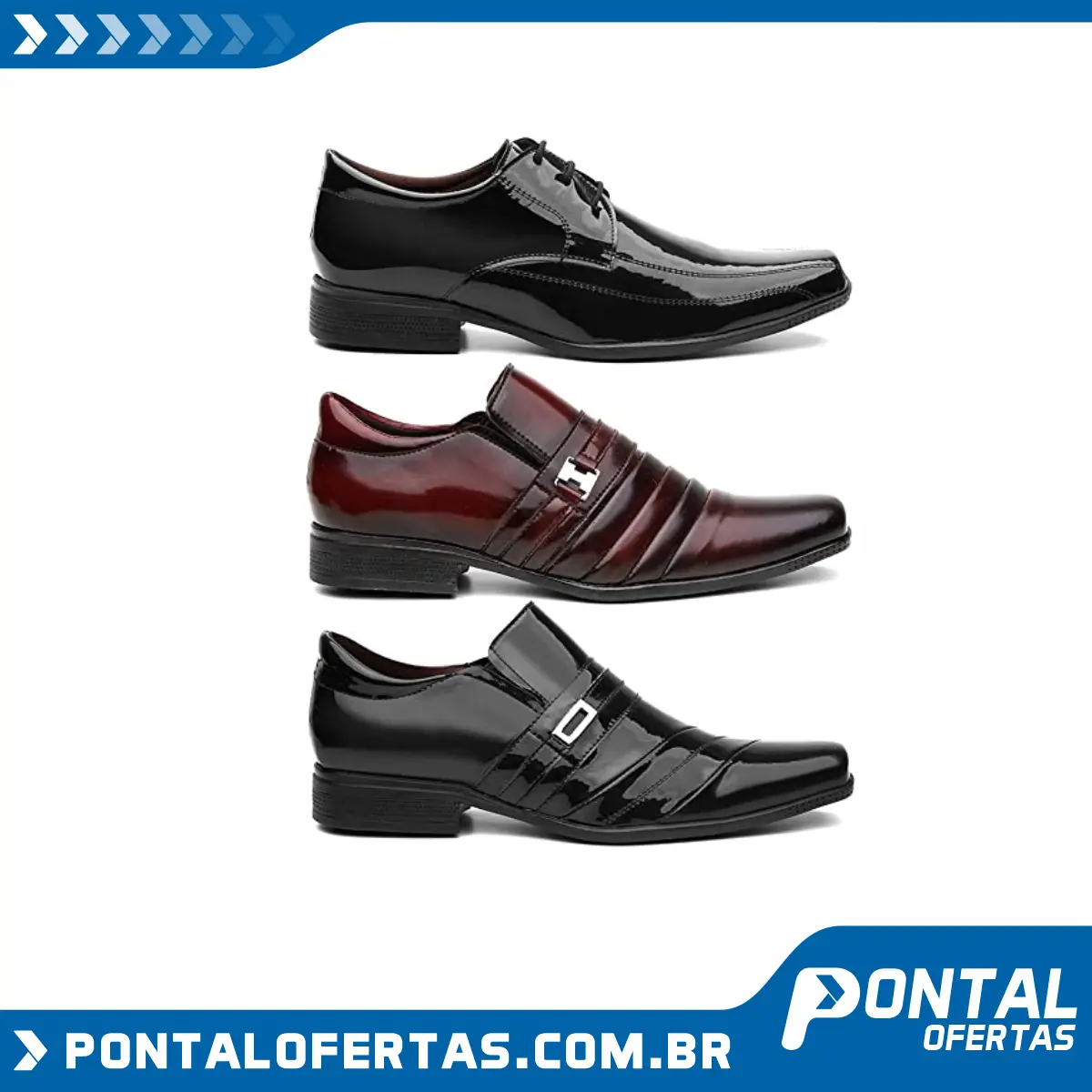 Kit 3 Pares Sapato Social Masculino Veniz Kit 3 Pares Sapato Social Masculino Veniz