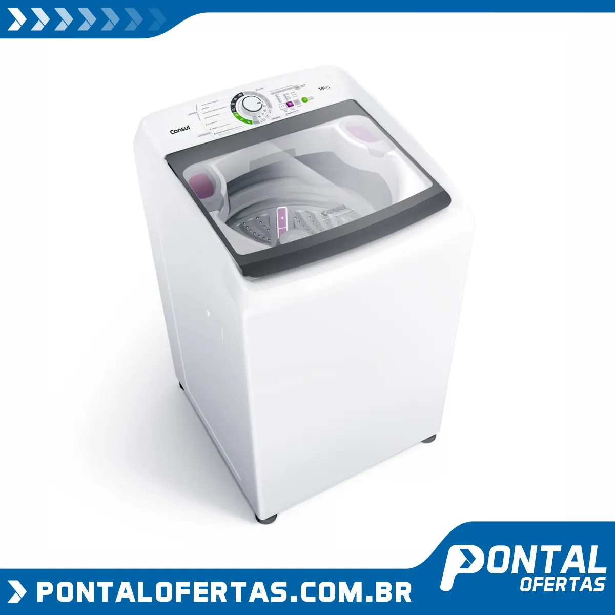 Máquina de Lavar Consul 14Kg branca com Dosagem Extra Econômica e Ciclo Edredom Máquina de Lavar Consul 14Kg branca com Dosagem Extra Econômica e Ciclo Edredom