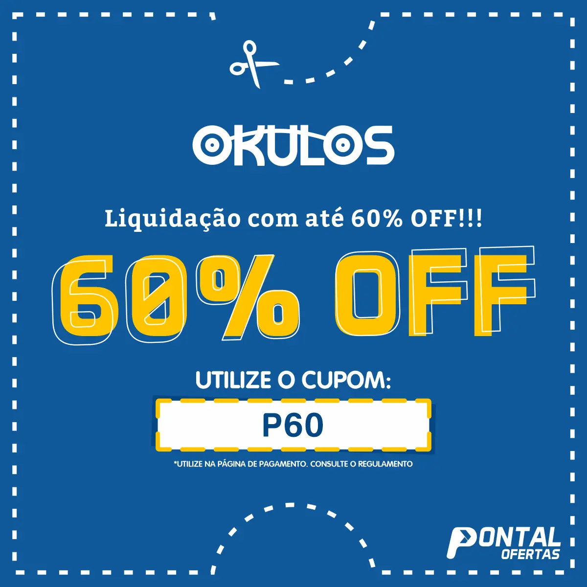 O cupom é: P60 (60% OFF no produtos) O cupom é: P60 (60% OFF no produtos)