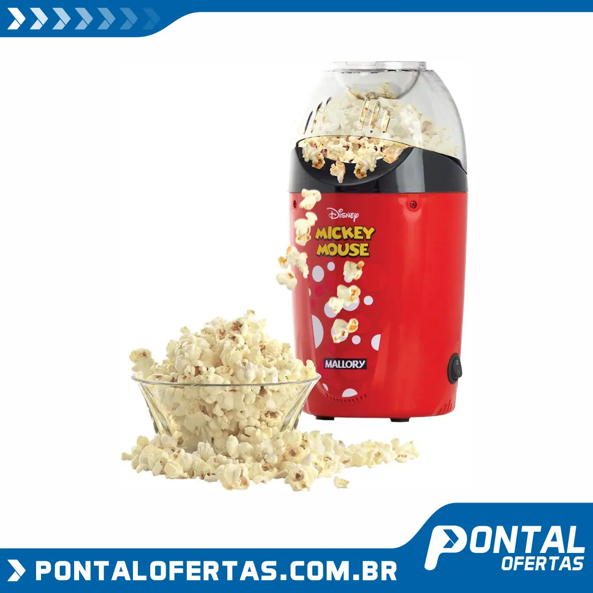 Pipoqueira Mallory Disney Mickey  127v Vermelho Pipoqueira Mallory Disney Mickey  127v Vermelho