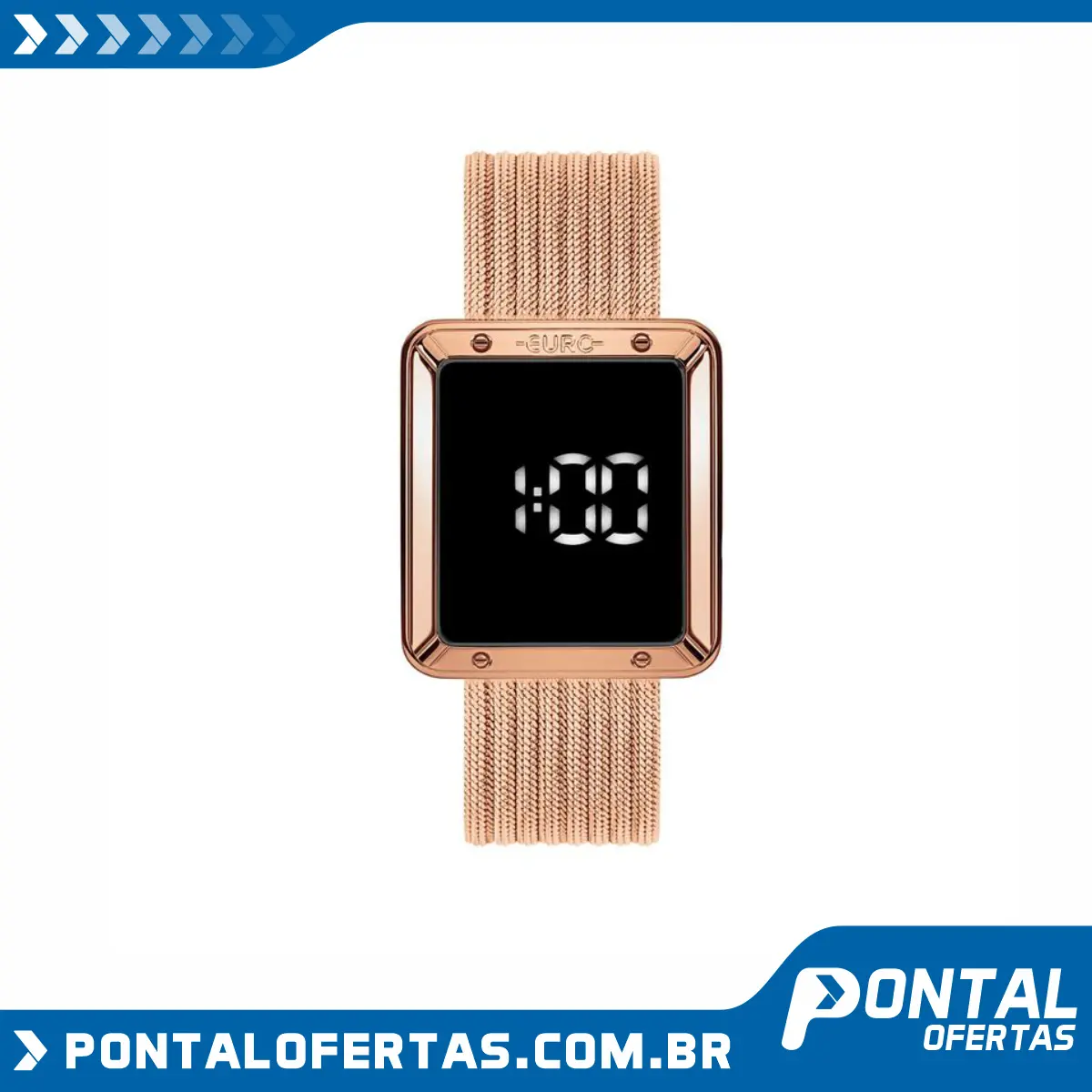 Relógio Euro FF_LED Feminino Rosê Digital EUBJ3937AB/4F Relógio Euro FF_LED Feminino Rosê Digital EUBJ3937AB/4F