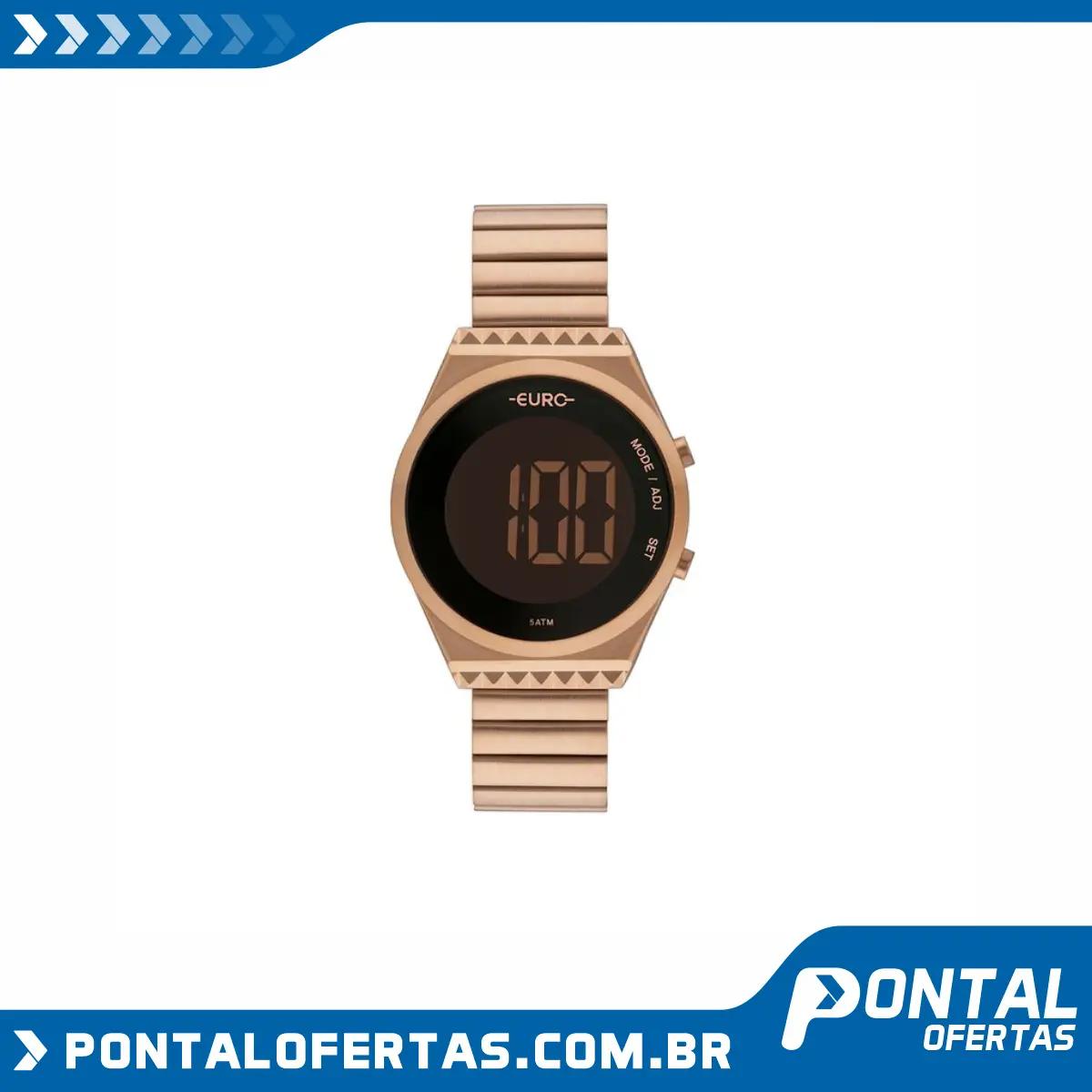 Relógio Euro Fashion Fit Feminino Rosê Digital EUBJT016AB/4J Relógio Euro Fashion Fit Feminino Rosê Digital EUBJT016AB/4J