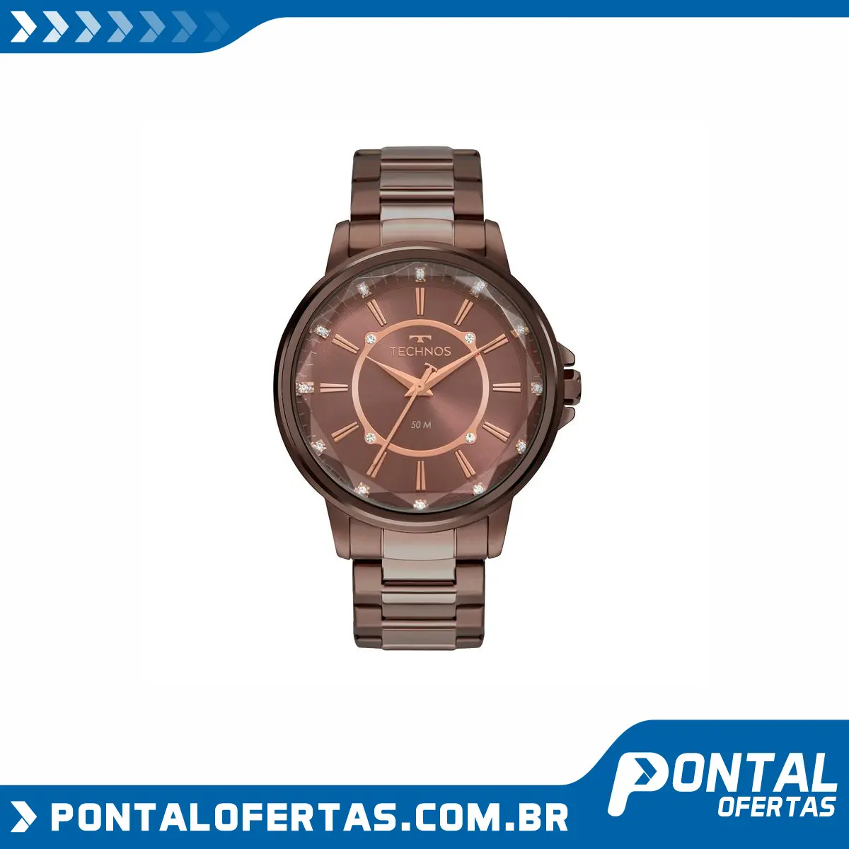 Relógio Technos Fashion Feminino Marrom Analógico 2039CM/4M Relógio Technos Fashion Feminino Marrom Analógico 2039CM/4M