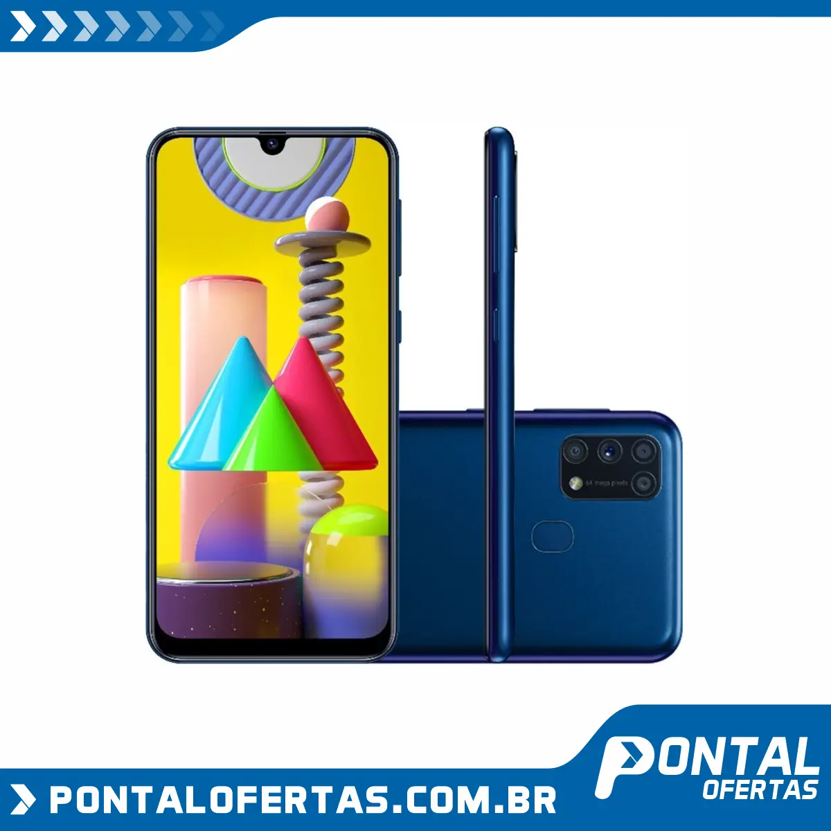 Smartphone Samsung Galaxy M31 128GB Dual Chip Android 10.0 Tela 6.4" Octa-Core 4G Câmera Quádrupla 64MP+8MP+5MP+5MP - Azul Smartphone Samsung Galaxy M31 128GB Dual Chip Android 10.0 Tela 6.4" Octa-Core 4G Câmera Quádrupla 64MP+8MP+5MP+5MP - Azul