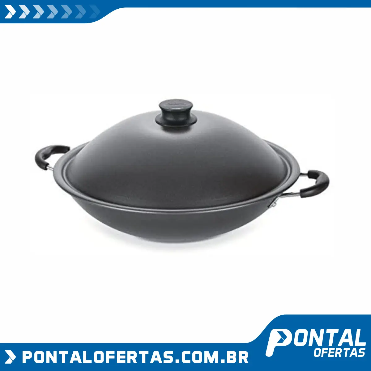 Wok de Alumínio com Revestimento Interno de Antiaderente Tramontina Cinza 32Cm Wok de Alumínio com Revestimento Interno de Antiaderente Tramontina Cinza 32Cm