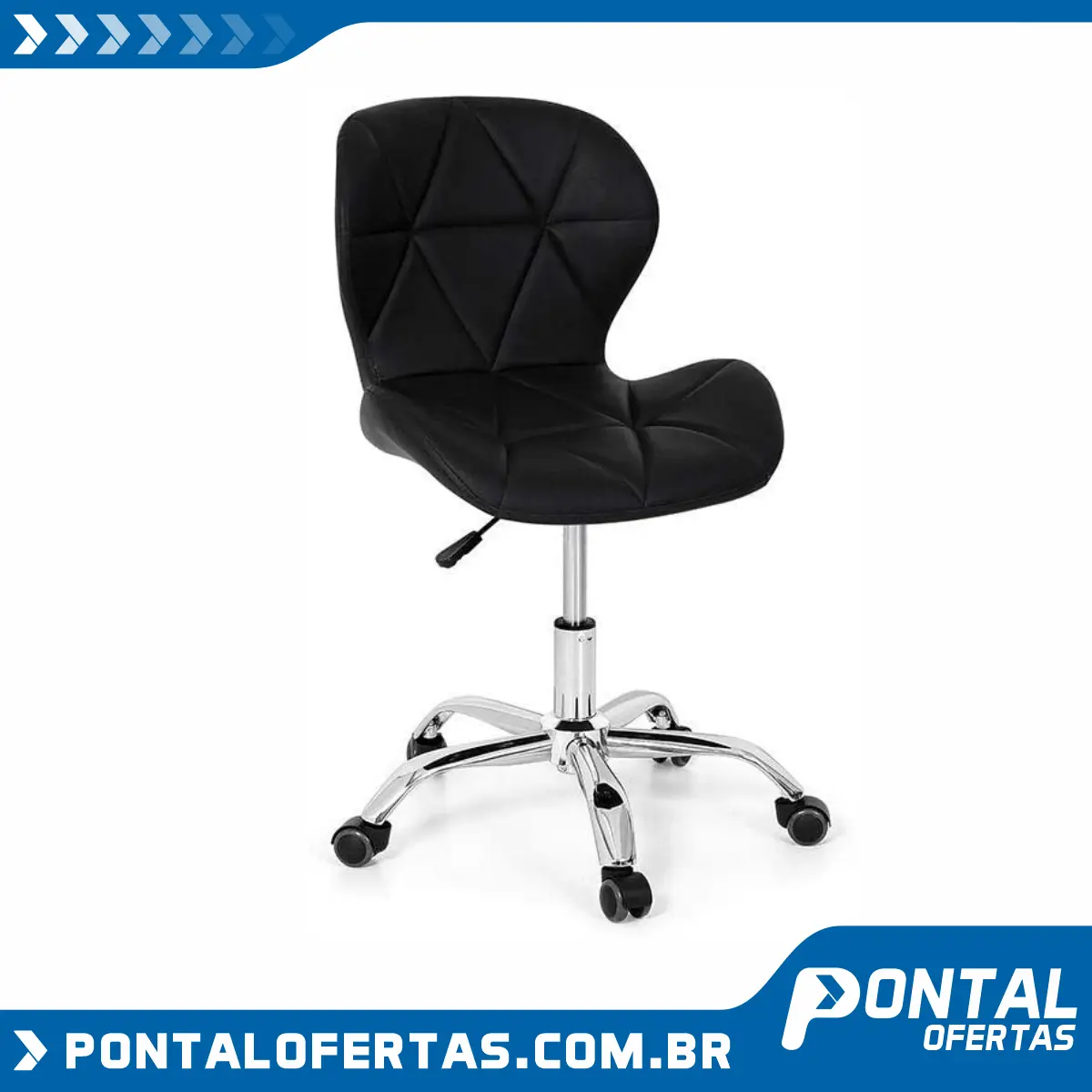 Cadeira Office Eiffel Slim Base Giratória - Preta Cadeira Office Eiffel Slim Base Giratória - Preta