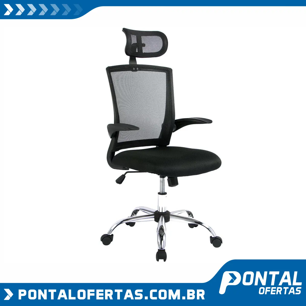 Cadeira de Escritório Giratória Presidente Nell - Preta Cadeira de Escritório Giratória Presidente Nell - Preta