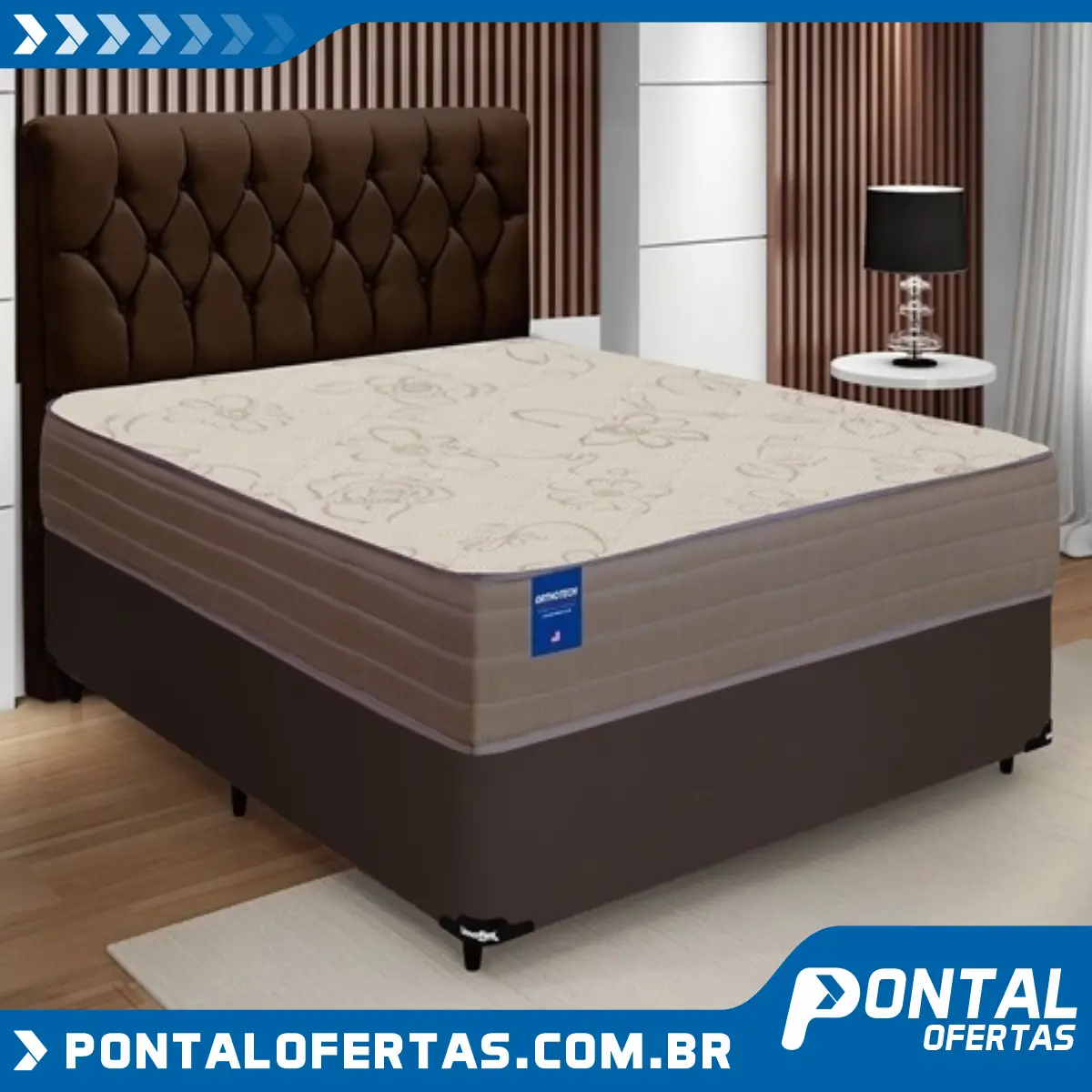 Cama Box Casal Colchão De Espuma D33 Semi Ortopédico Extra Firme Orthotec 138x188x68cm Inducol Marrom Cama Box Casal Colchão De Espuma D33 Semi Ortopédico Extra Firme Orthotec 138x188x68cm Inducol Marrom