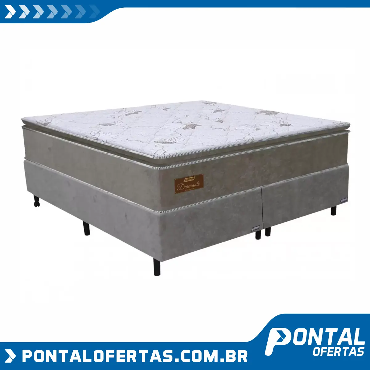 Cama Box Queen (Box + Colchão) Gazin - Mola Ensacada 67cm de Altura Diamante Cama Box Queen (Box + Colchão) Gazin - Mola Ensacada 67cm de Altura Diamante