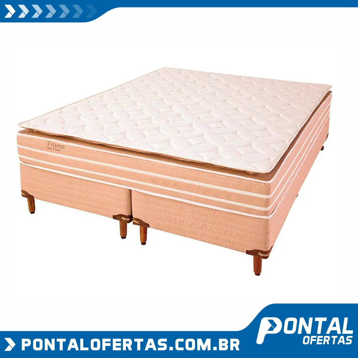 Cama Box Queen (Box + Colchão) Reconflex - Mola Ensacada 65cm de Altura Prisma Cama Box Queen (Box + Colchão) Reconflex - Mola Ensacada 65cm de Altura Prisma