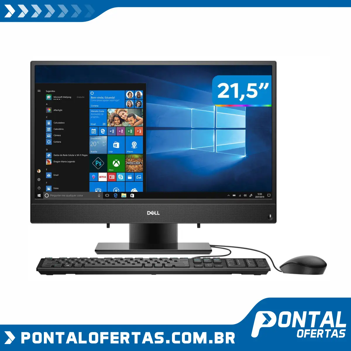 Computador All in One Dell 3280-AS10P Intel Core - i3 4GB 128Gb SSD 21,5” Full HD Windows 10 Computador All in One Dell 3280-AS10P Intel Core - i3 4GB 128Gb SSD 21,5” Full HD Windows 10