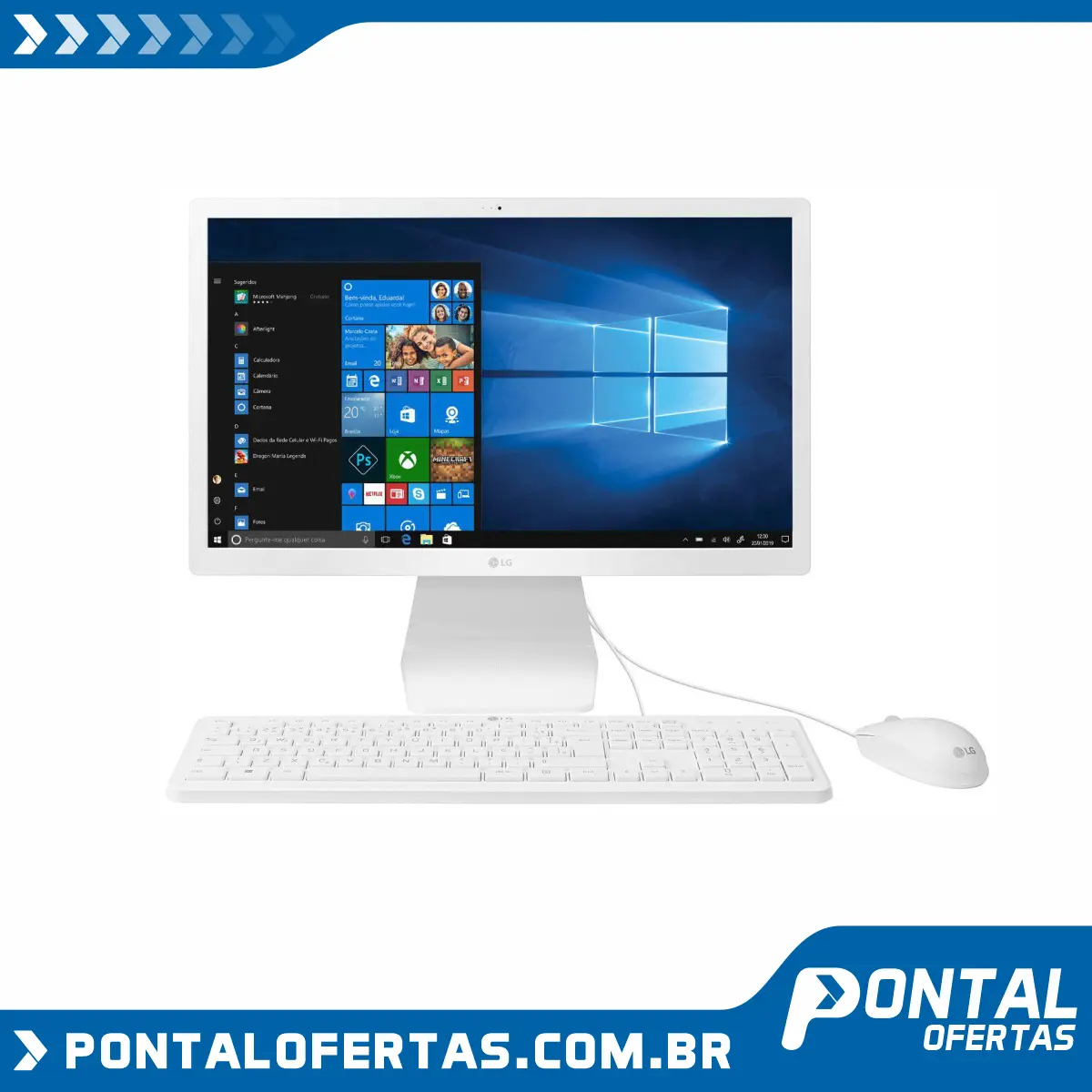 Computador All in One LG 22V280-L.BY31P1 - Intel Quad Core 4GB 500GB 21,5” Full HD Windows 10 Computador All in One LG 22V280-L.BY31P1 - Intel Quad Core 4GB 500GB 21,5” Full HD Windows 10