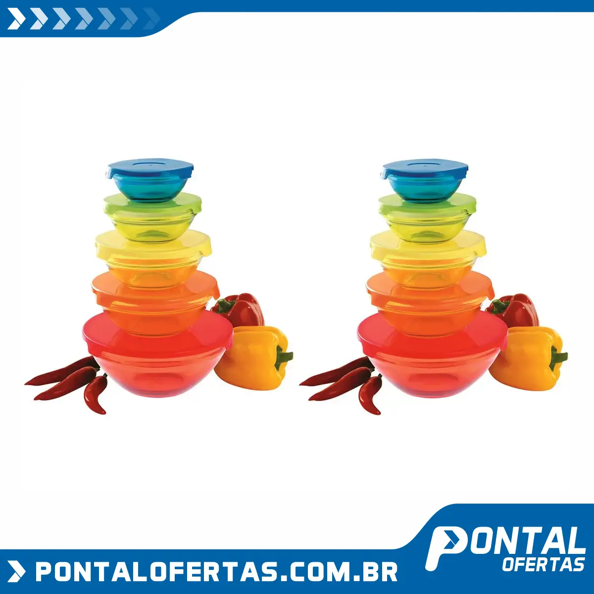 Conjunto de Tigelas de Vidro 10 Peças - Casambiente JGTI002/02 Conjunto de Tigelas de Vidro 10 Peças - Casambiente JGTI002/02