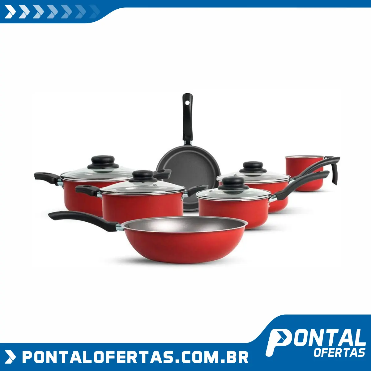 Conjunto de panelas antiaderente 7 peças Ruby Vermelho 7131/406 Brinox Conjunto de panelas antiaderente 7 peças Ruby Vermelho 7131/406 Brinox