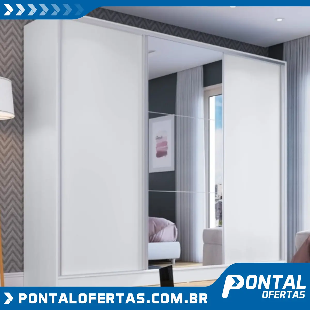 Guarda Roupa Casal 3 Portas 1 Espelho 100% MDF London Yescasa Branco Guarda Roupa Casal 3 Portas 1 Espelho 100% MDF London Yescasa Branco