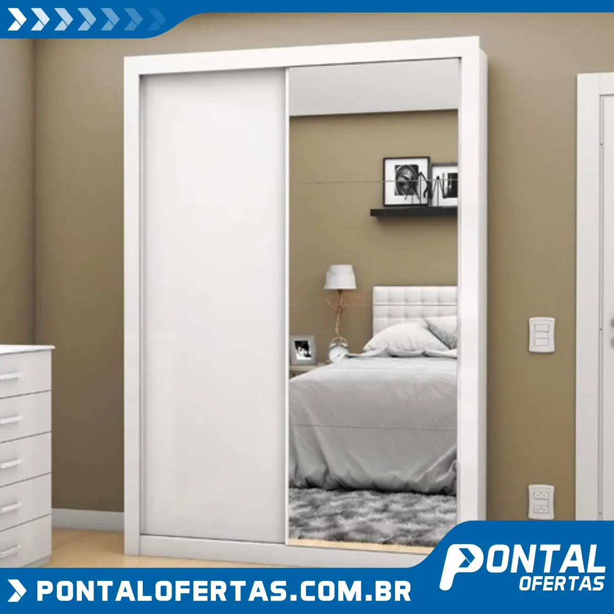 Guarda Roupa Solteiro 4 Espelhos 2 Portas de Correr Roma New Espresso Móveis Branco Guarda Roupa Solteiro 4 Espelhos 2 Portas de Correr Roma New Espresso Móveis Branco