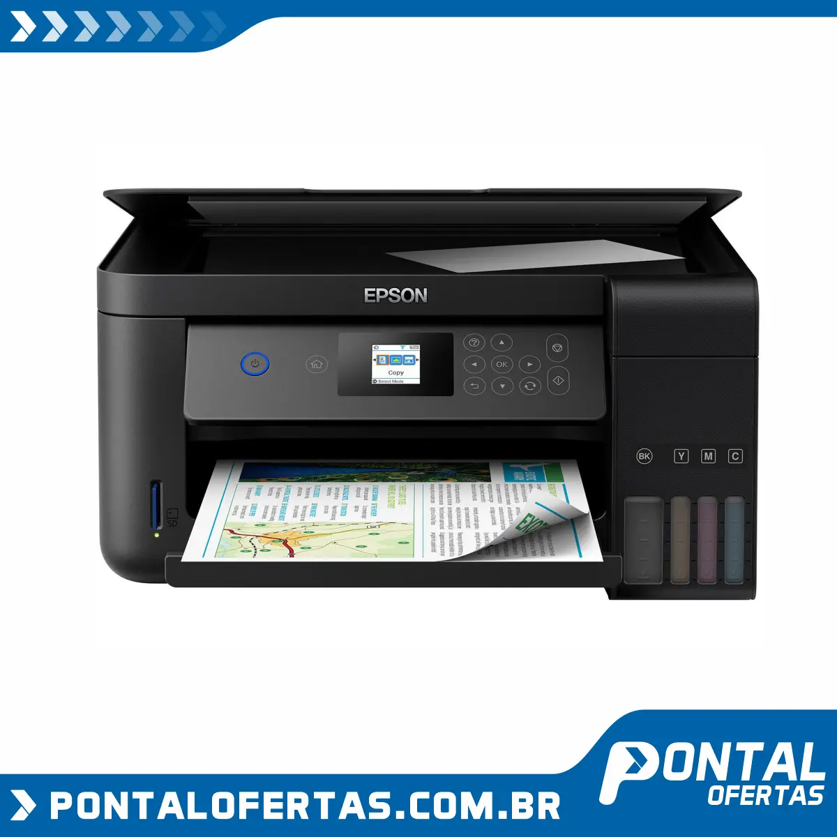 Impressora Multifuncional Epson EcoTank L4160 - Tanque de Tinta Colorido Wi-Fi USB Impressora Multifuncional Epson EcoTank L4160 - Tanque de Tinta Colorido Wi-Fi USB