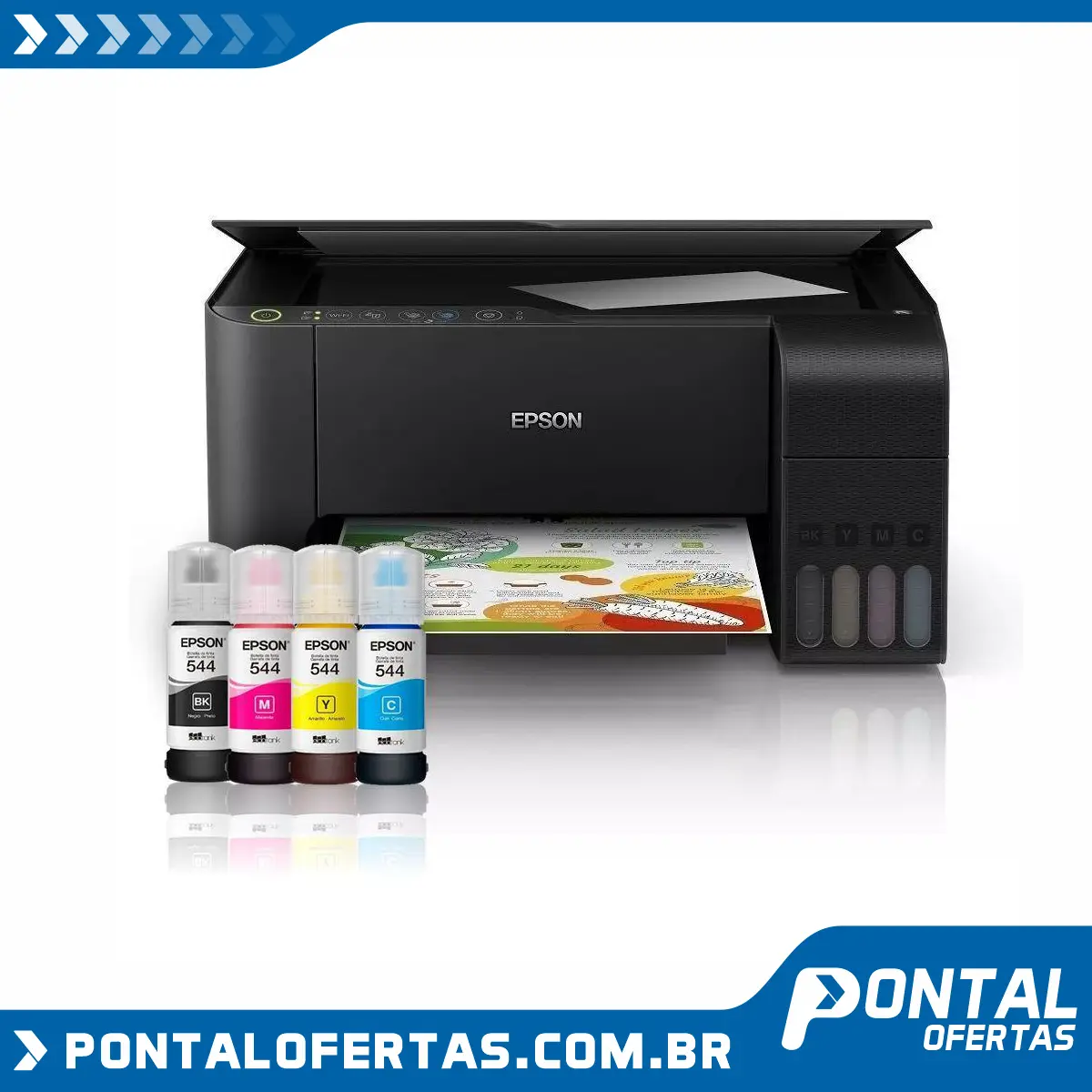 Impressora Multifuncional Epson Tanque De Tinta L3150 - Wireless - Subst. L396 Impressora Multifuncional Epson Tanque De Tinta L3150 - Wireless - Subst. L396