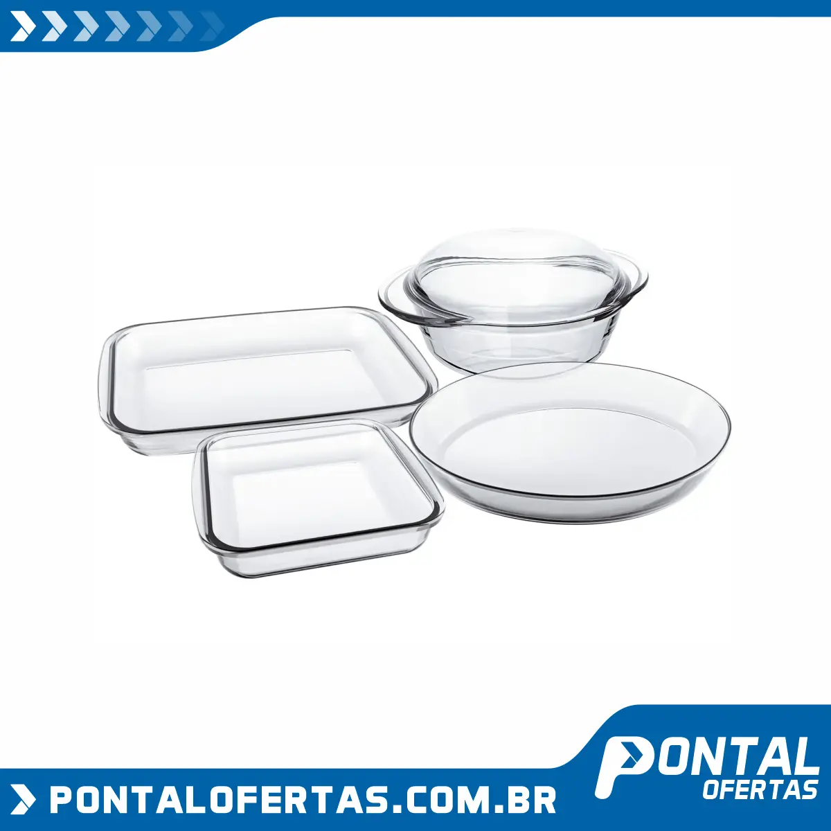 Jogo de Assadeiras de Vidro Marinex Celebrity - 4 Peças Jogo de Assadeiras de Vidro Marinex Celebrity - 4 Peças