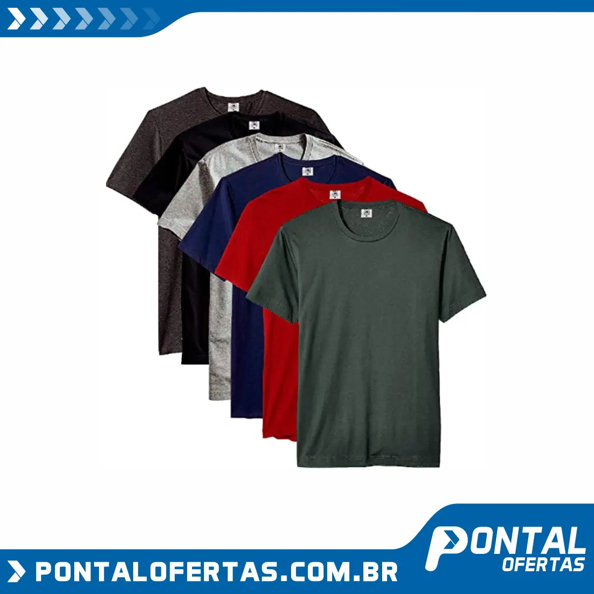 Kit com 6 Camisetas Masculina Básica Algodão Part.B Premium Kit com 6 Camisetas Masculina Básica Algodão Part.B Premium