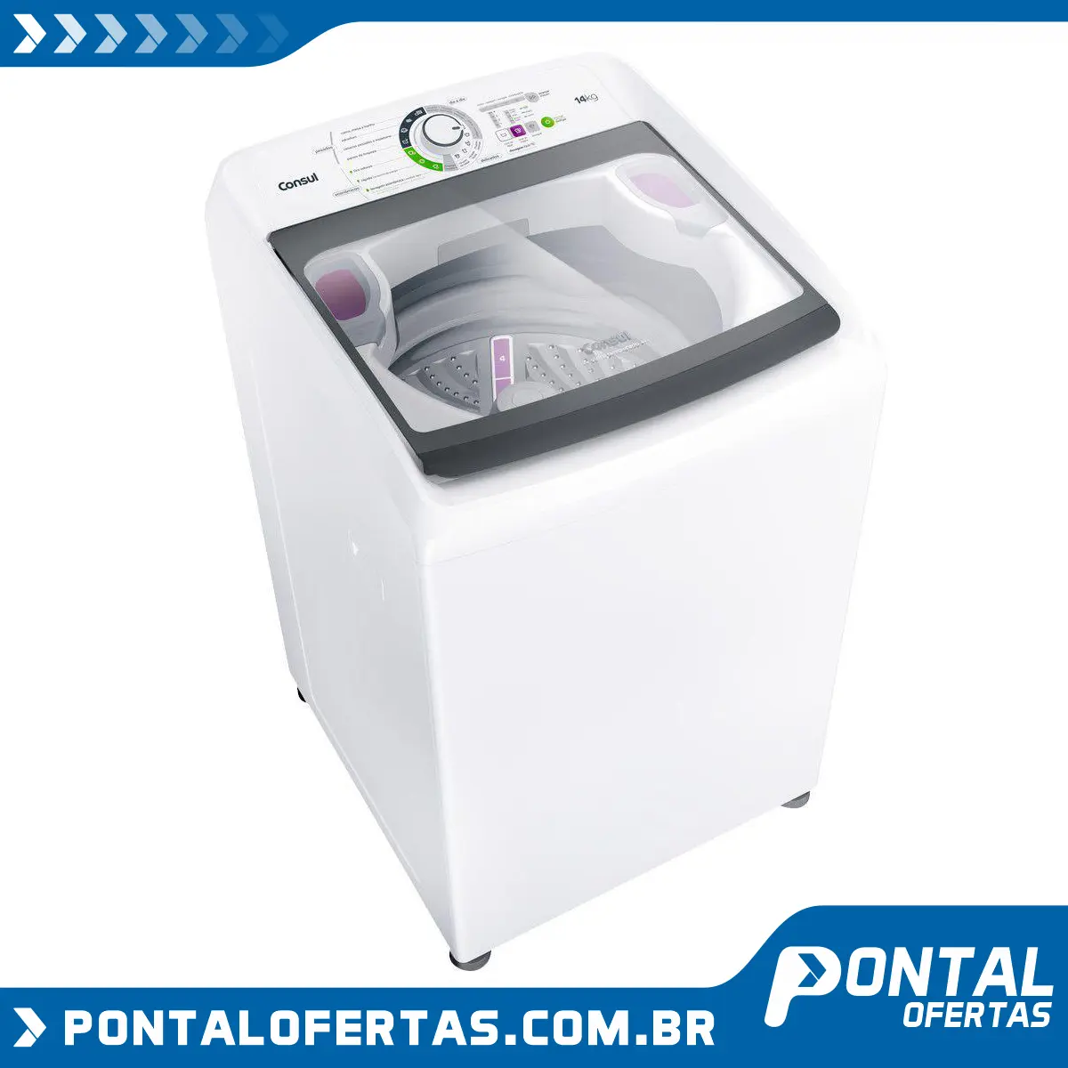 Lavadora de Roupas Consul CWH14AB 14Kg - 14 Programas de Lavagem Branco Lavadora de Roupas Consul CWH14AB 14Kg - 14 Programas de Lavagem Branco