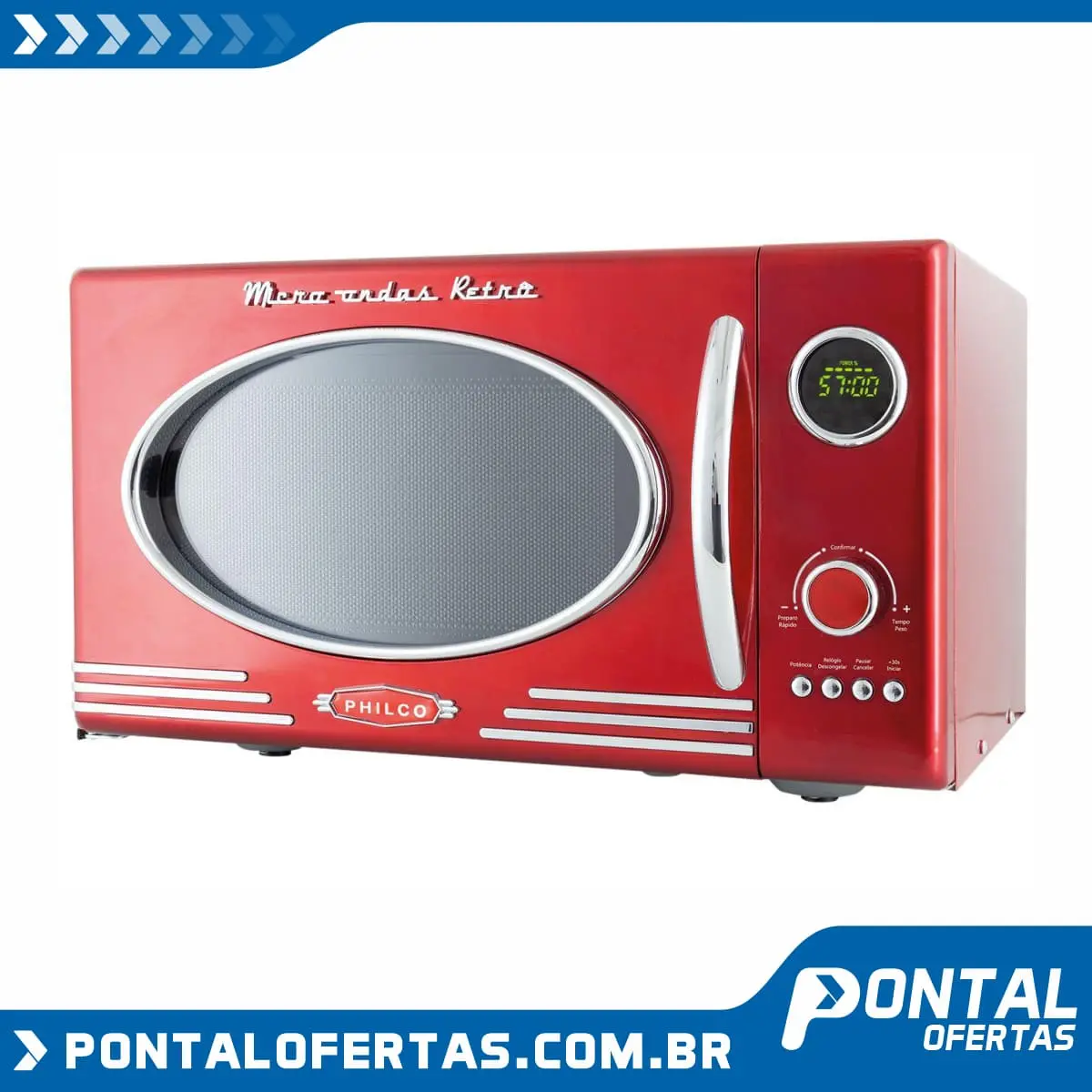 Micro-ondas Philco 26L Retrô - PMR26V Vermelho Micro-ondas Philco 26L Retrô - PMR26V Vermelho