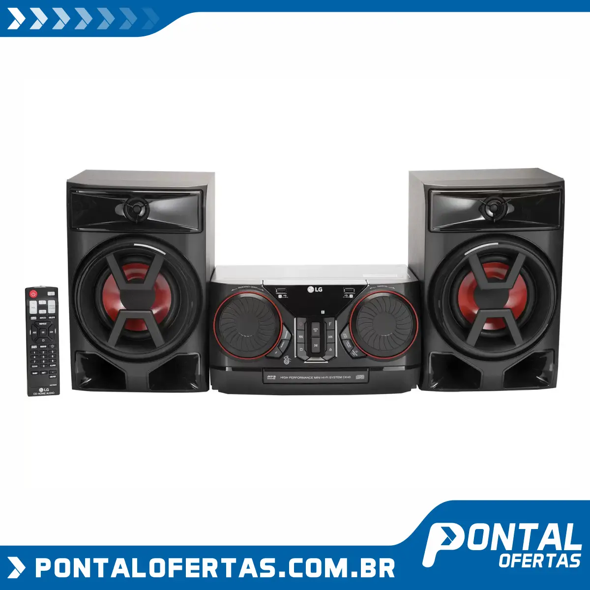 Mini System LG Bluetooth 220W CD Player FM - USB Xboom CK43 Mini System LG Bluetooth 220W CD Player FM - USB Xboom CK43