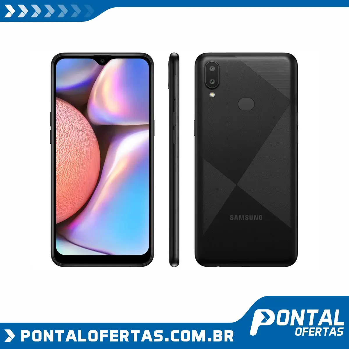 Smartphone Samsung Galaxy A10s 32GB Preto Absurdo - 4G 2GB RAM Tela 6,2” Câm. Dupla + Selfie 8MP Smartphone Samsung Galaxy A10s 32GB Preto Absurdo - 4G 2GB RAM Tela 6,2” Câm. Dupla + Selfie 8MP