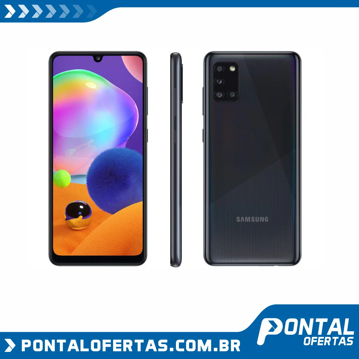 Smartphone Samsung Galaxy A31 128GB Preto 4G - Octa-Core 4GB RAM Tela 6,4” Câm.Quádrupla + Selfie Smartphone Samsung Galaxy A31 128GB Preto 4G - Octa-Core 4GB RAM Tela 6,4” Câm.Quádrupla + Selfie