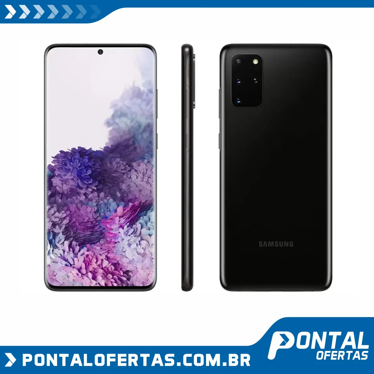 Smartphone Samsung Galaxy S20+ 128GB Cosmic Black - 8GB RAM Tela 6,7” Câm. Quádrupla + Selfie 10MP Smartphone Samsung Galaxy S20+ 128GB Cosmic Black - 8GB RAM Tela 6,7” Câm. Quádrupla + Selfie 10MP