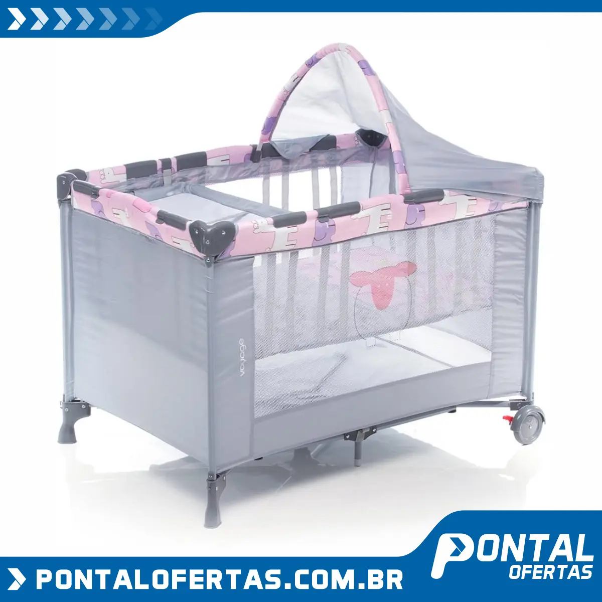 Berço Portátil Funny Voyage - Rosa Berço Portátil Funny Voyage - Rosa