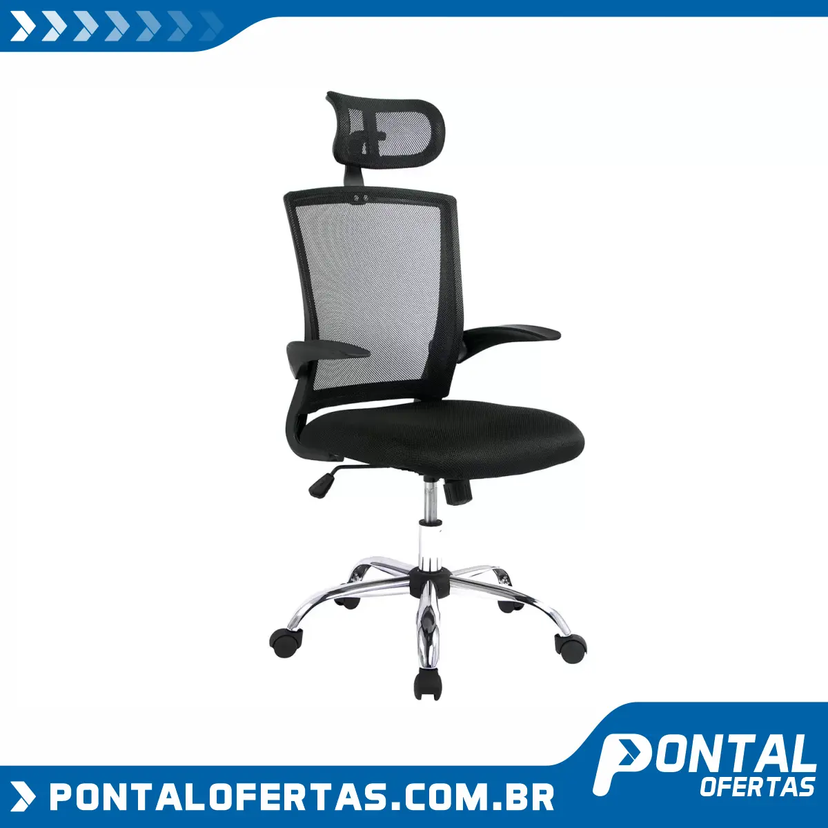 Cadeira de Escritório Presidente Giratória Preta - PRE-001 Nell Cadeira de Escritório Presidente Giratória Preta - PRE-001 Nell