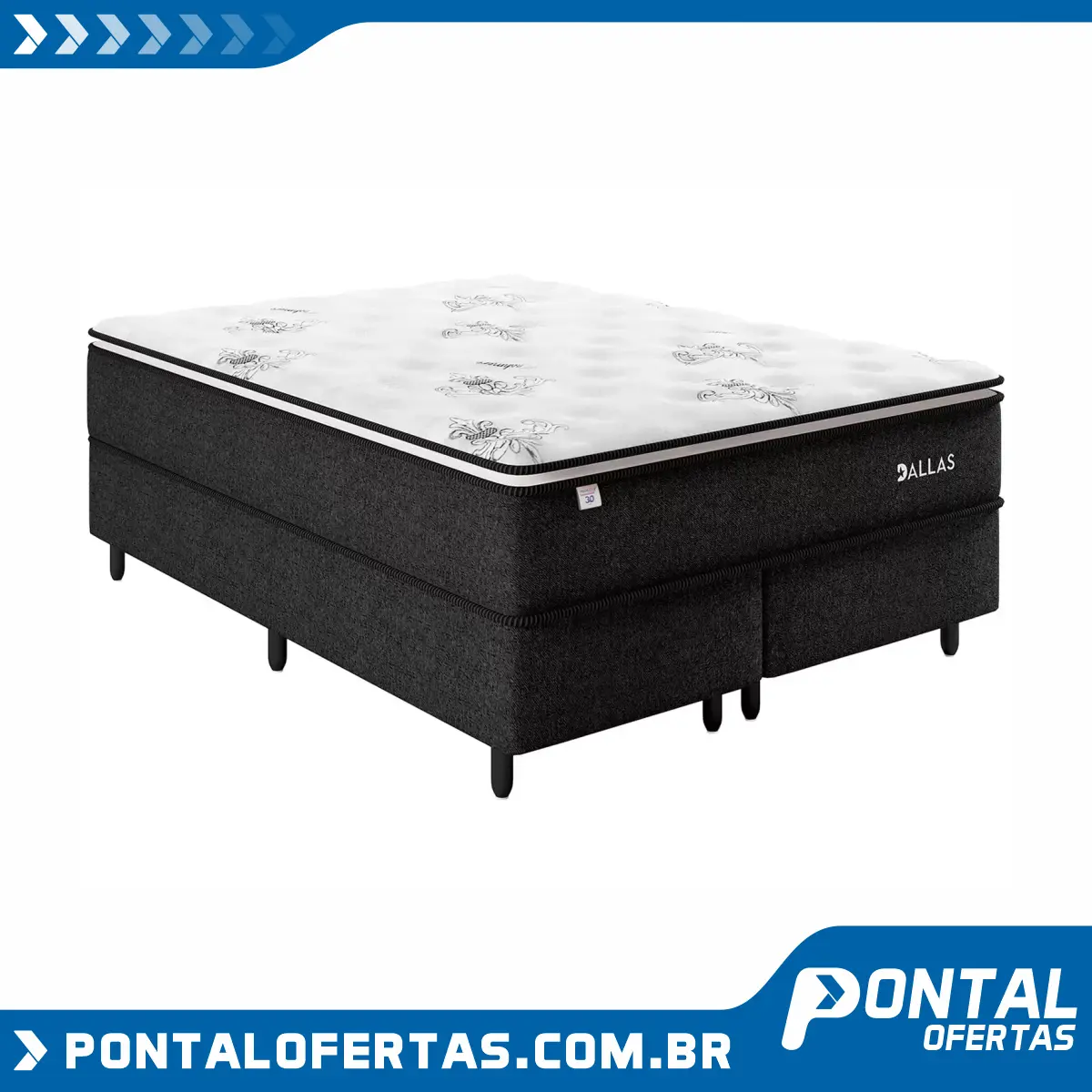 Cama Box Queen (Box + Colchão) Plumatex - Mola Ensacada 65cm de Altura Dallas Cama Box Queen (Box + Colchão) Plumatex - Mola Ensacada 65cm de Altura Dallas