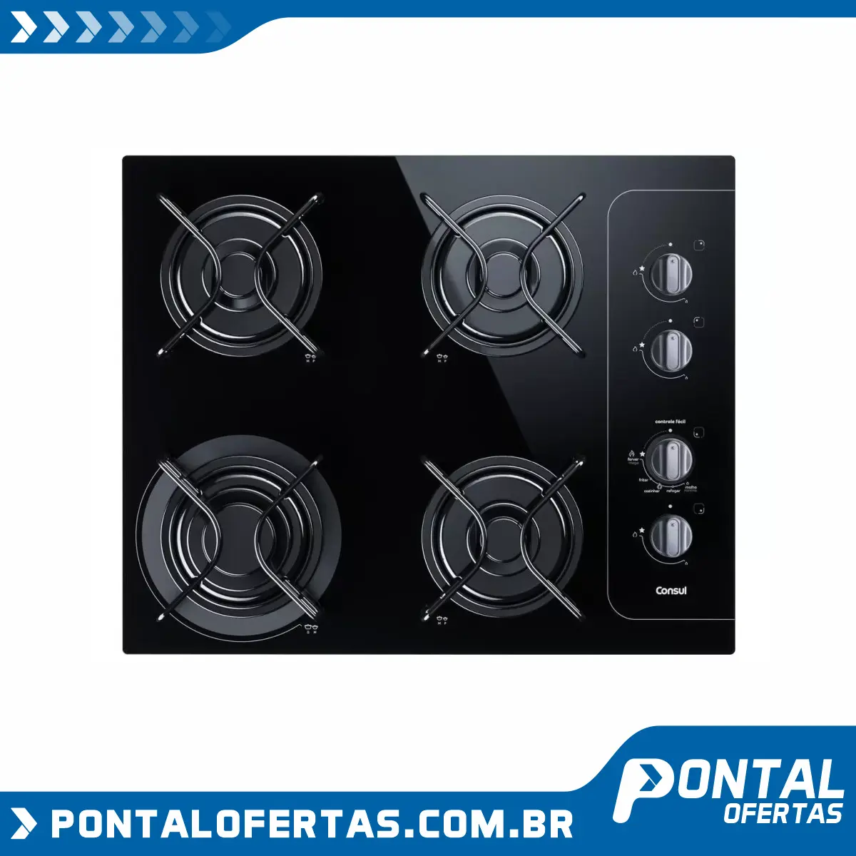 Cooktop 4 Bocas Consul a Gás GLP - Facilite CD060 AE Cooktop 4 Bocas Consul a Gás GLP - Facilite CD060 AE