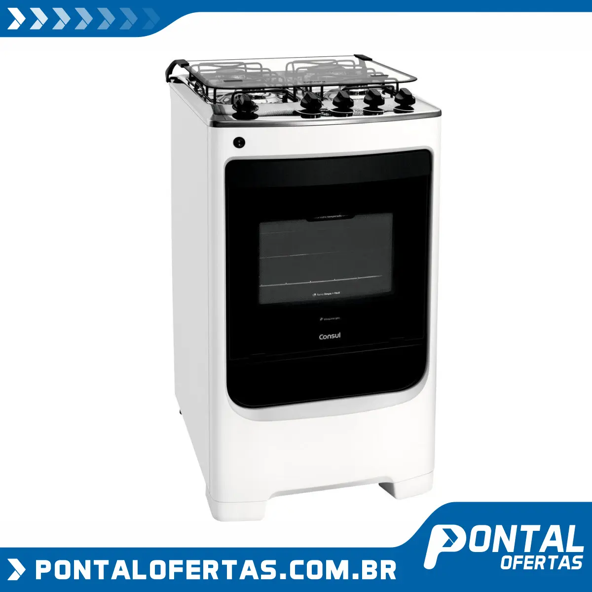 Fogão 4 Bocas Consul Branco - Acendimento Automático CFO4 NAB Fogão 4 Bocas Consul Branco - Acendimento Automático CFO4 NAB