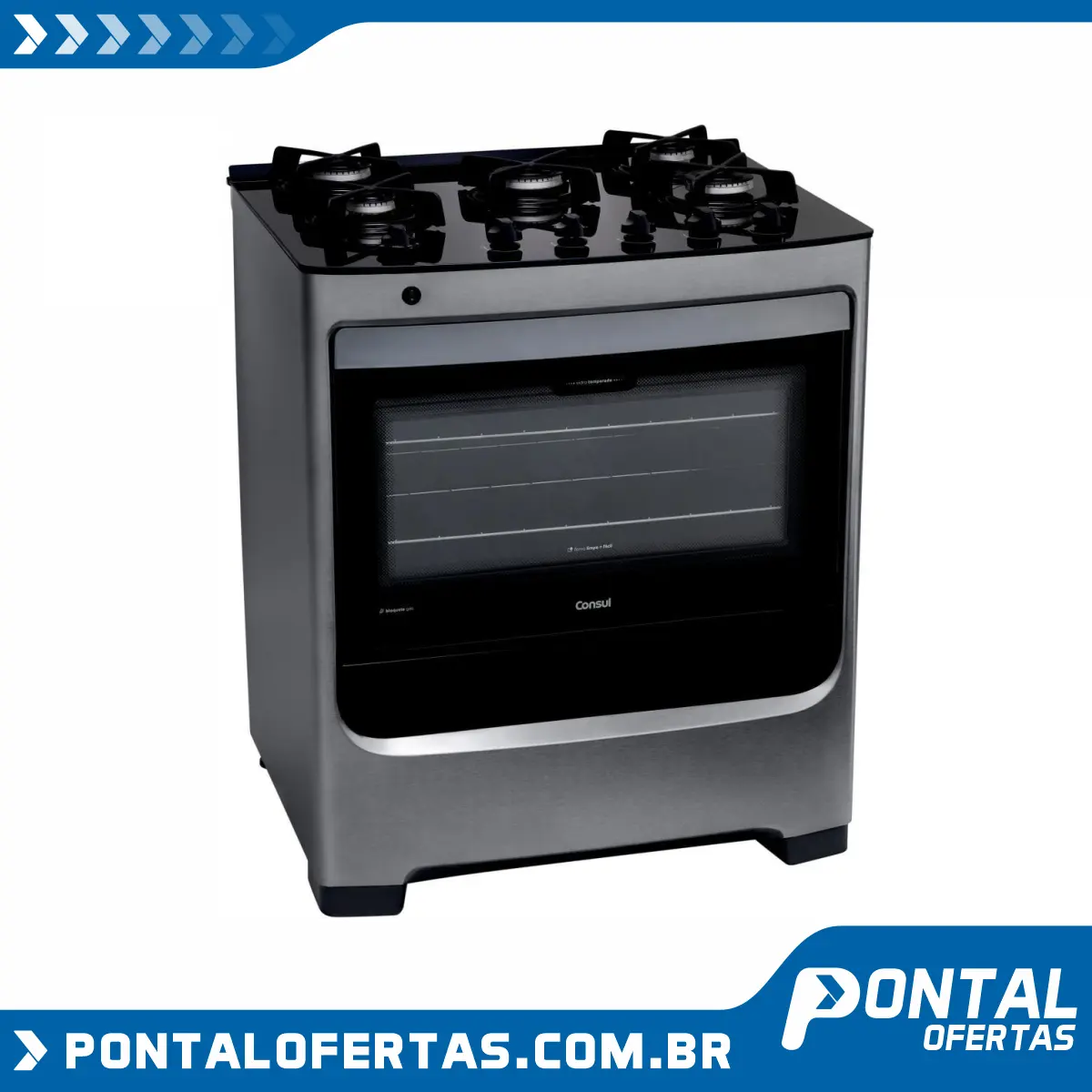 Fogão 5 Bocas Consul - Acendimento Automático CFS5 NAR Fogão 5 Bocas Consul - Acendimento Automático CFS5 NAR