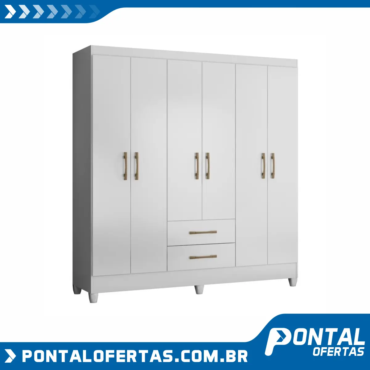 Guarda Roupas Casal com 6 Portas Panamá Branco Guarda Roupas Casal com 6 Portas Panamá Branco