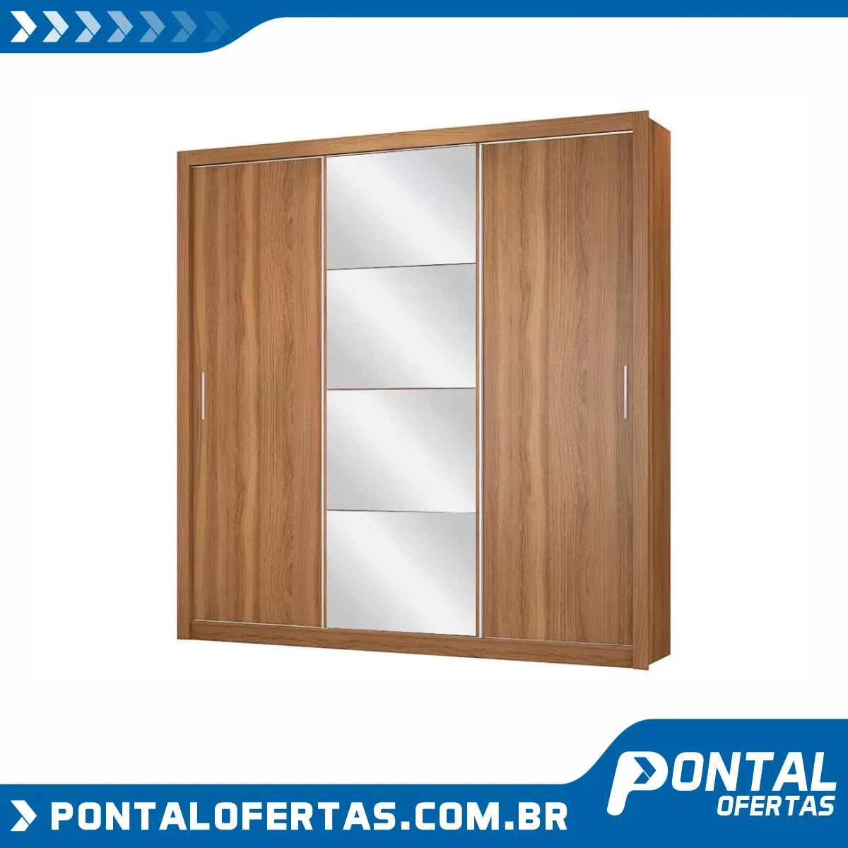 Guarda-roupa Casal com Espelho 3 Portas de Correr - 2 Gavetas Demóbile Residence Flex Guarda-roupa Casal com Espelho 3 Portas de Correr - 2 Gavetas Demóbile Residence Flex